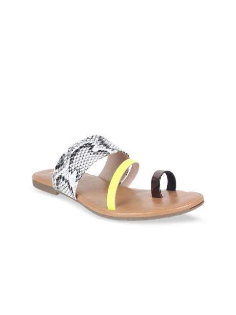 

STEPpings Women White Textured One Toe Flats