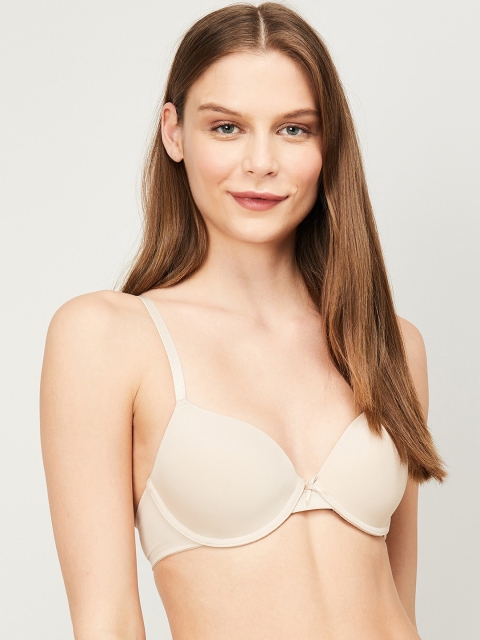 

Ginger by Lifestyle Beige Solid Non-Wired Non Padded T-shirt Bra 8903732396095