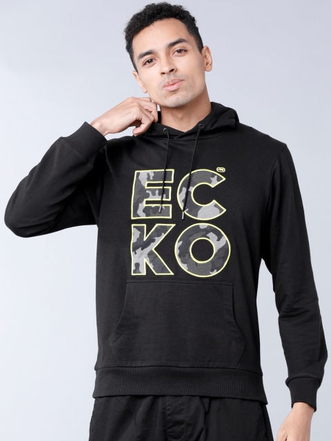 

Ecko Unltd Men Black Printed Hooded Sweatshirt