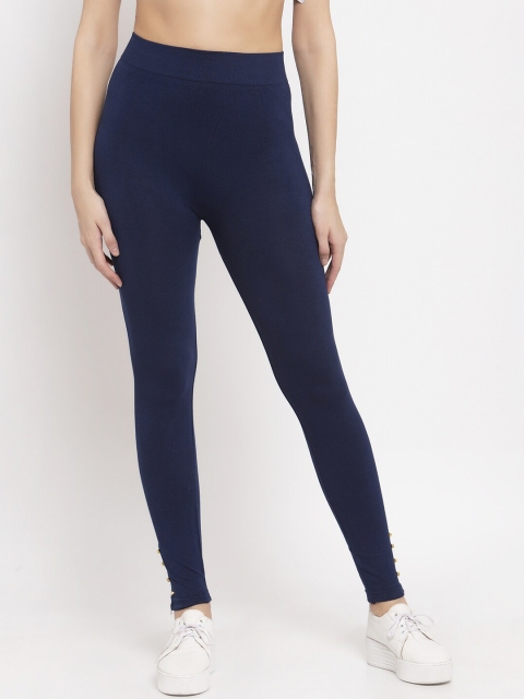 

KLOTTHE Women Navy Blue Solid Skinny-Fit Sustainable Treggings