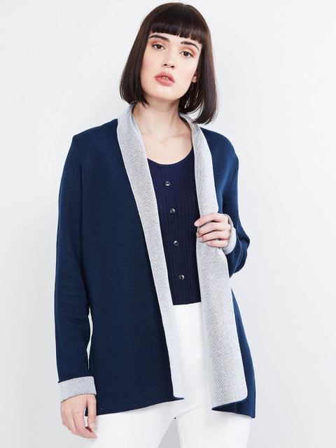 

max Women Blue Solid Cardigan