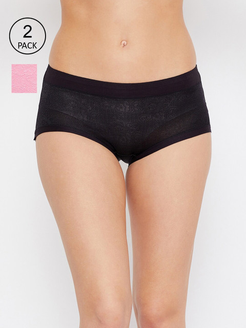 

Secrets by Zerokaata Women Pack Of 2 Assorted Self-Design Hipster Briefs SZPTY5005A