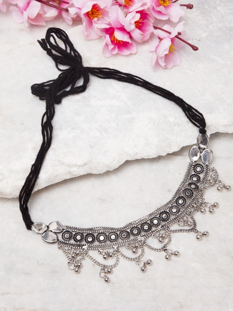 

Moedbuille Silver-Toned & Brass-Plated Handcrafted Tribal Design Choker Necklace