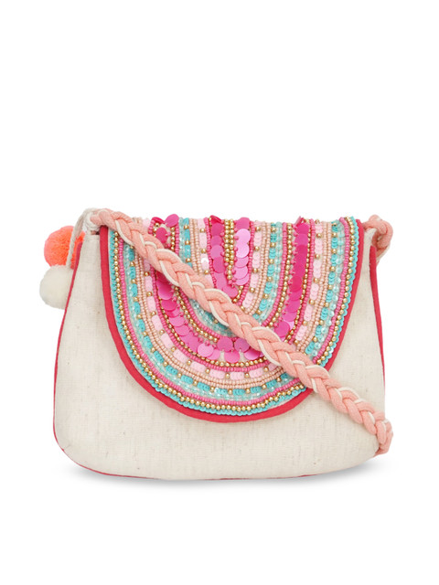 

Diwaah Girls Multicoloured Embellished Sling Bag, Multi