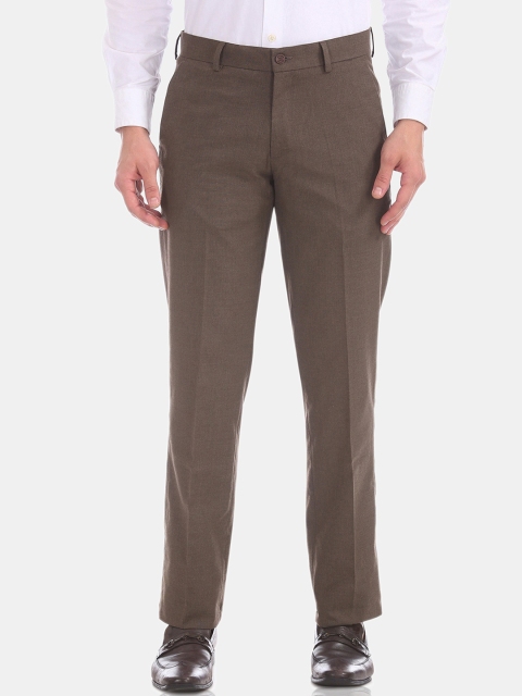 

Excalibur Men Brown Regular Fit Solid Formal Trousers