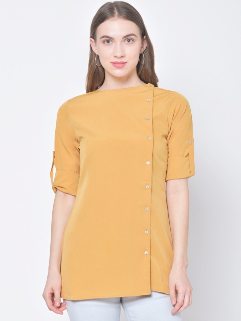 

Hapuka Women Mustard Yellow Solid Longline Top