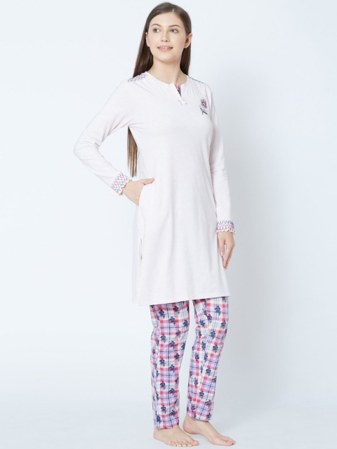 

Sweet Dreams Women Pink & Blue Night Suit