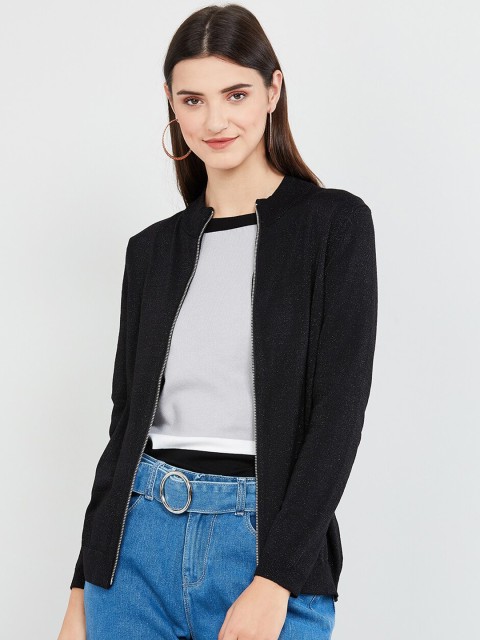 

max Women Black Solid Tailored Jacket