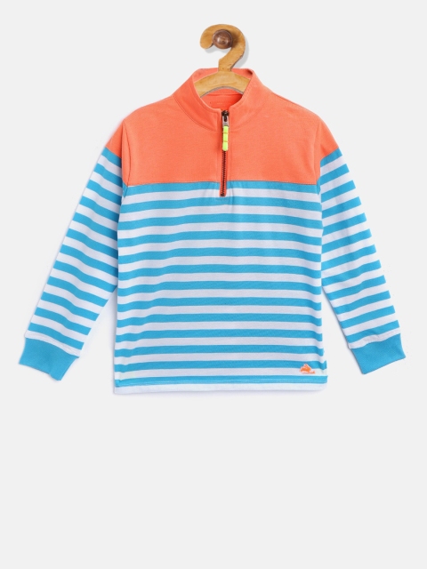 

Cherry Crumble Boys Orange & Blue Striped Sweatshirt