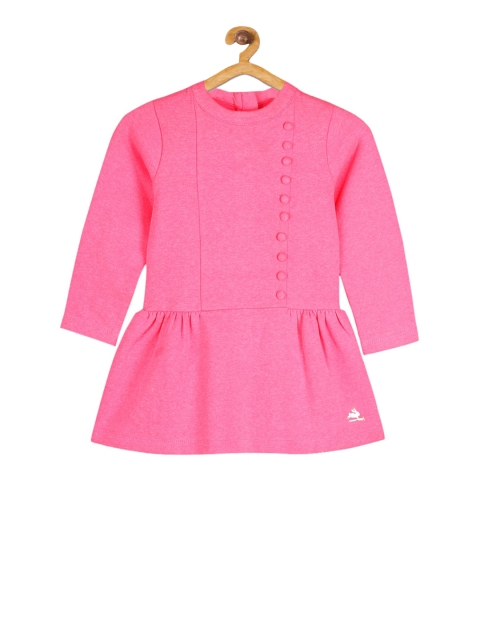 

Cherry Crumble Girls Pink Solid A-Line Dress