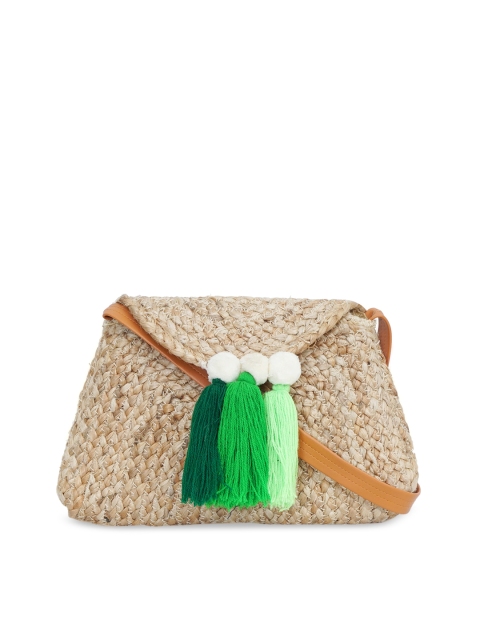 

Diwaah Beige Self Design Sling Bag