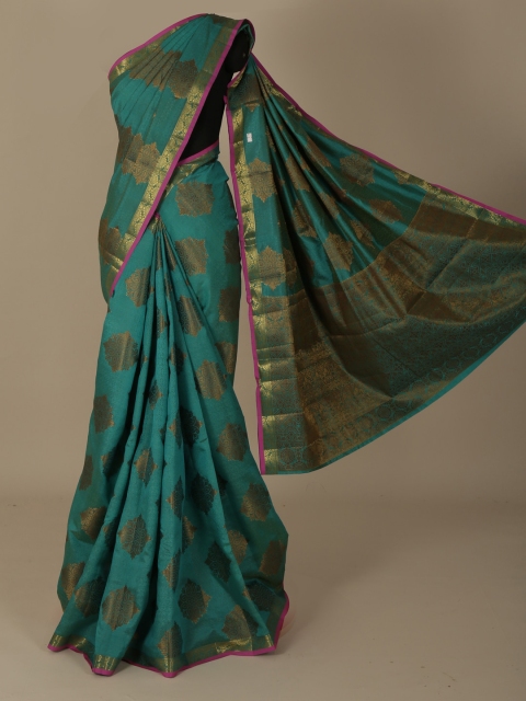 

Pothys Teal Green Woven Design Jute Silk Saree
