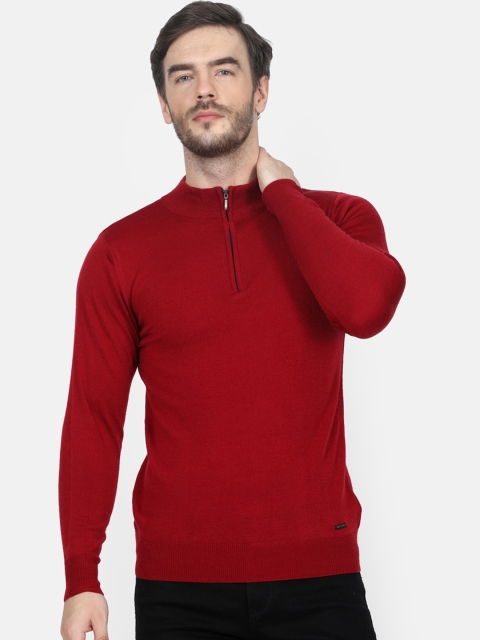 

Monte Carlo Men Red Solid Woolen Pullover