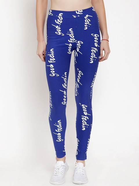 

KLOTTHE Women Blue And White Printed Treggings