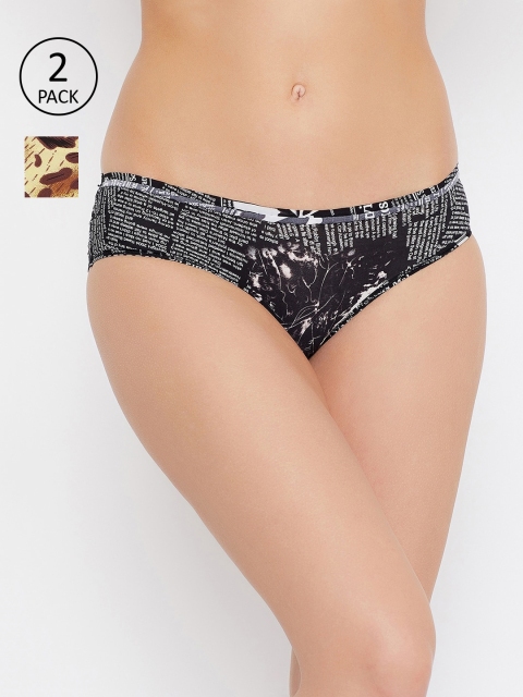 Secrets by Zerokaata Women Pack Of 2 Assorted Printed Hipster Briefs SZPTY904A