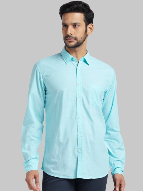 

Parx Men Blue Slim Fit Solid Casual Shirt