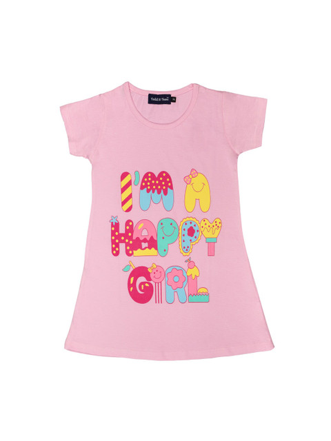 

Todd N Teen Girls Pink & Yellow Printed Nightdress