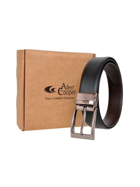 

Allen Cooper Men Black & Brown Textured Leather Belt