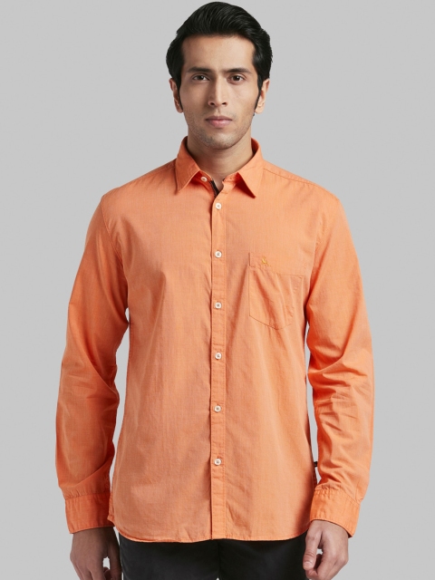 

Parx Men Orange Slim Fit Solid Casual Shirt