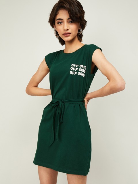 

Ginger by Lifestyle Women Green Printed A-Line Dress