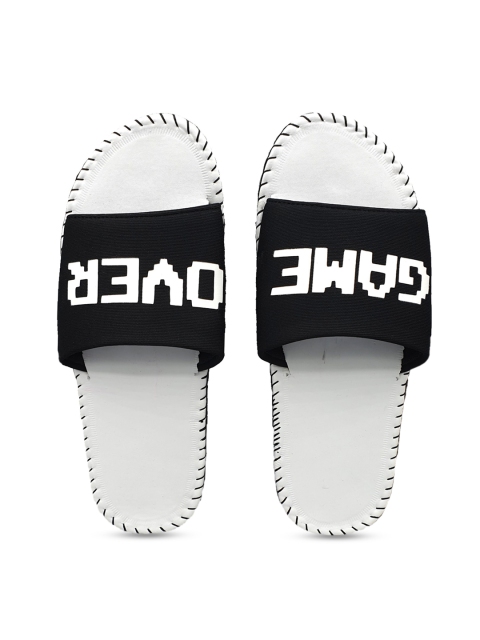 

Pampy Angel Men White & Black Printed Sliders