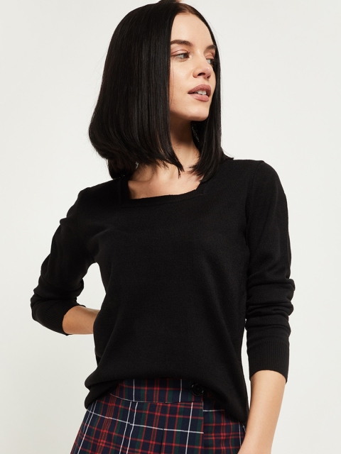 

max Women Black Solid Sweater