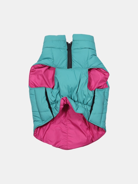 

HUFT Cozy Pupper Reversible Dog Jacket - Coral/Sea Green