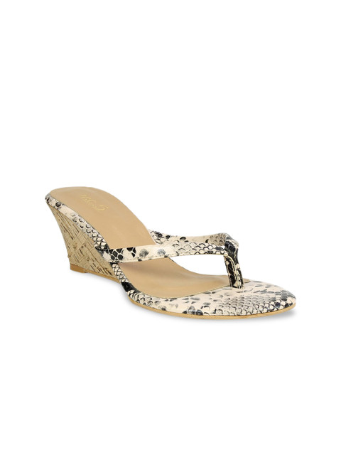 

Inc 5 Women Beige & Grey Solid Wedges