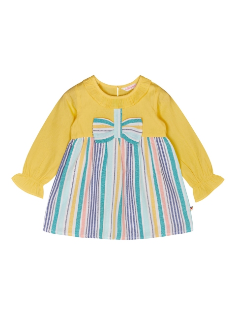 

Budding Bees Infant Girls Yellow & Blue Striped A-Line Dress
