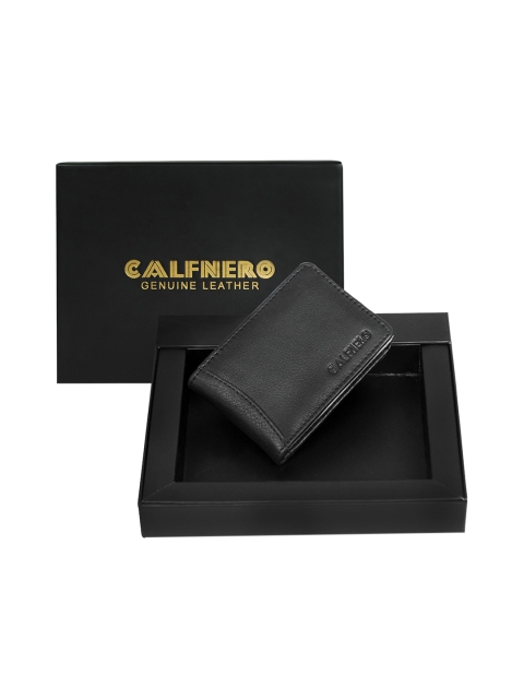 

CALFNERO Black Solid Leather Card Holder