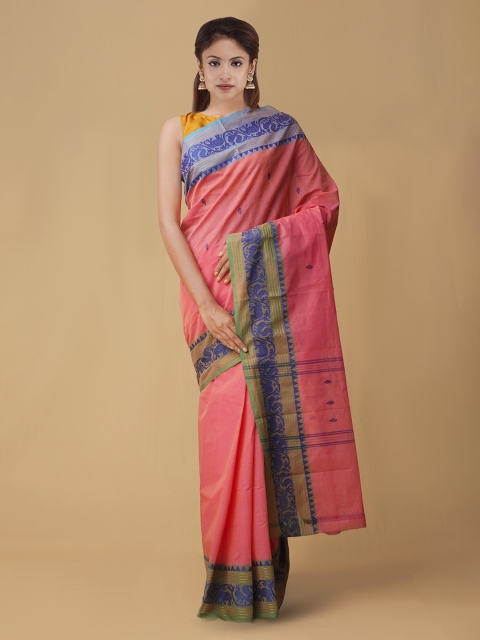 

Unnati Silks Pink Printed Pure Uppada Cotton Saree