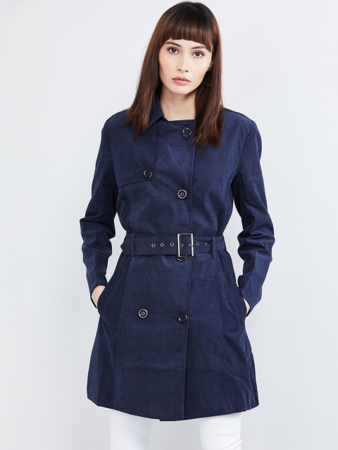

max Women Blue Solid Tailored Jacket