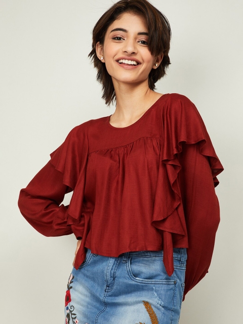 

Ginger by Lifestyle Women Red Solid Top