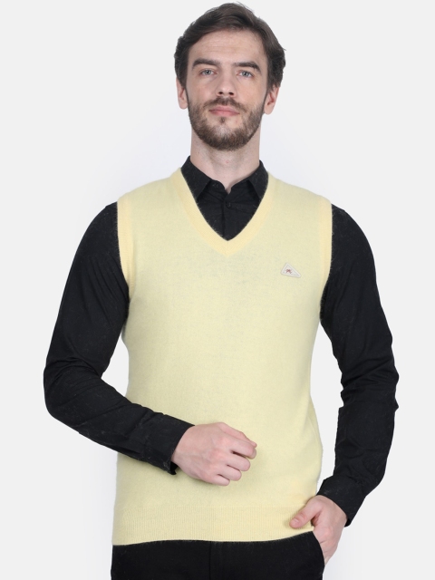 

Monte Carlo Men Yellow Solid Sweater Vest