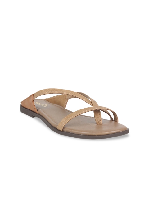 

STEPpings Women Beige Solid Open Toe Flats