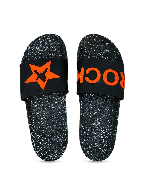 

Pampy Angel Men Orange & Black Printed Sliders