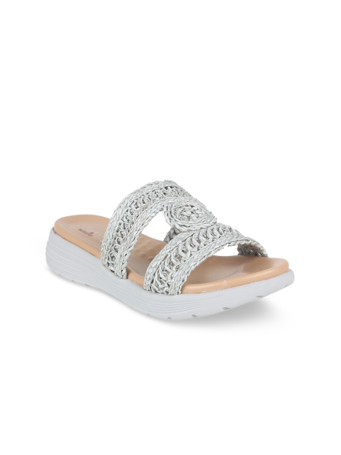 

STEPpings Women Grey Woven Design Sandals