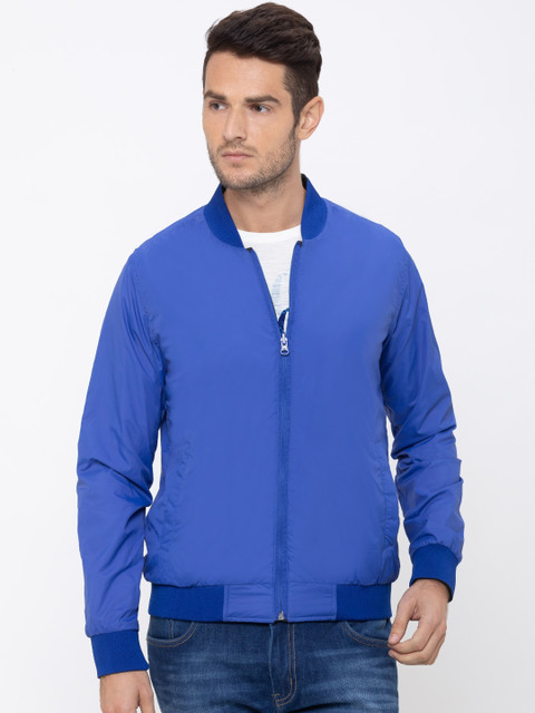 

Globus Men Blue Solid Reversible Bomber