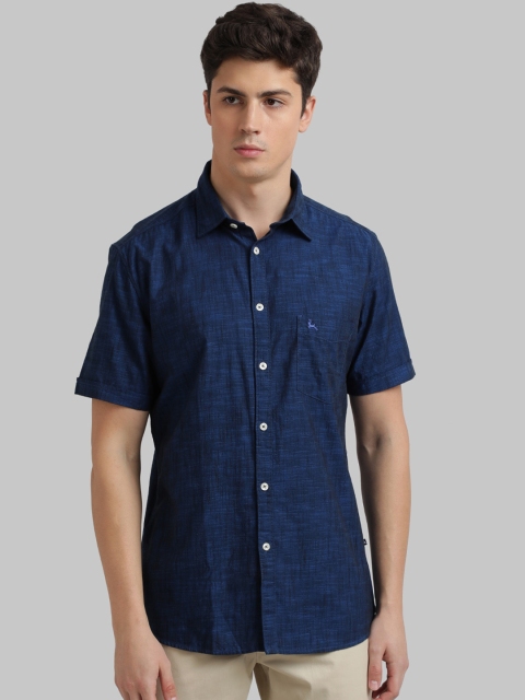 

Parx Men Navy Blue Slim Fit Solid Casual Shirt