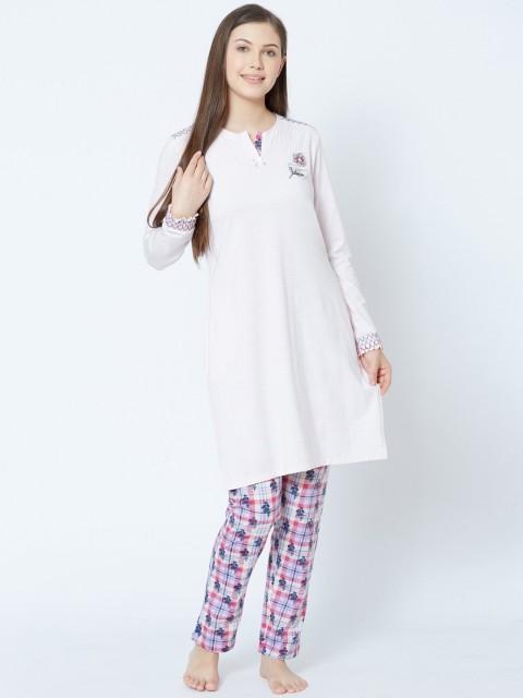 

Sweet Dreams Women Pink & Red Night Suit
