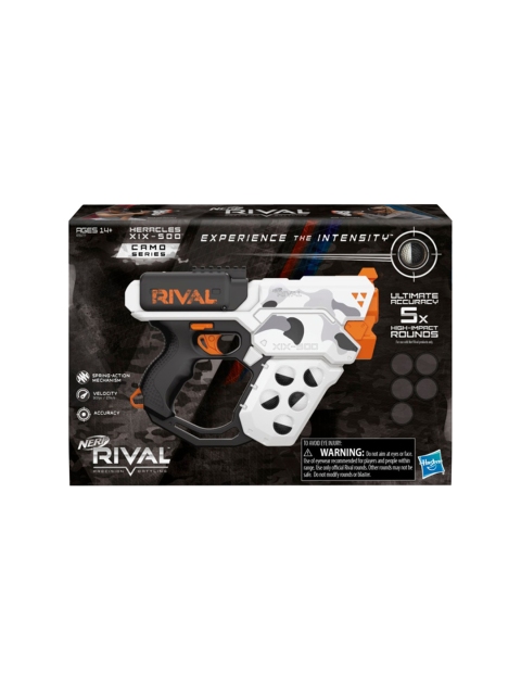 

NERF Kids White & Black Rival Heracles XIX-500 Blaster with 5 High-Impact Refill Rounds