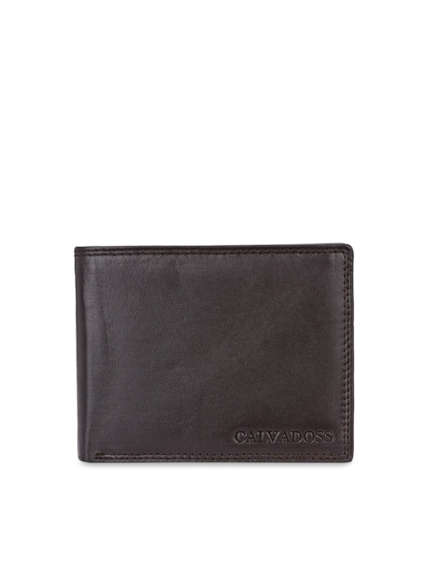 

Calvadoss Men Brown Solid Two Fold Genuine Leather Sustainable Wallet