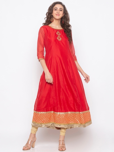 

Globus Women Red Solid Anarkali Kurta
