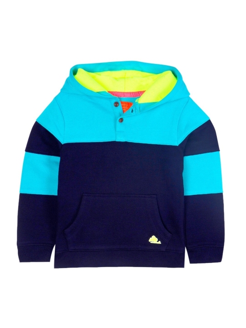 Cherry Crumble Boys Blue Colourblocked Sweatshirt