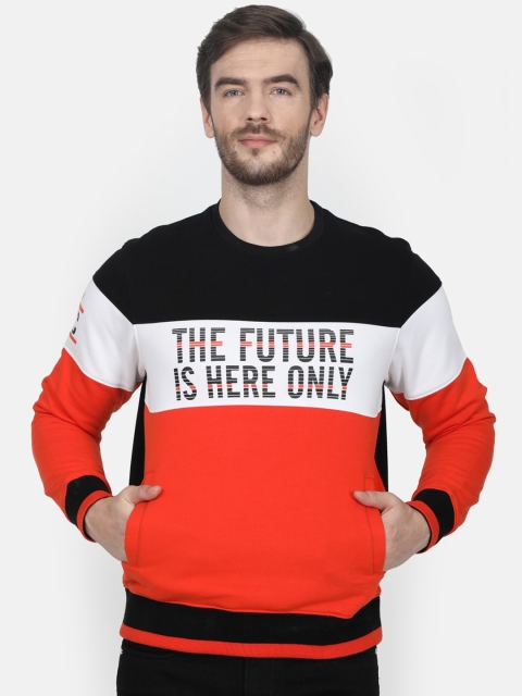 

Monte Carlo Men Orange & Black Colourblocked Sweatshirt
