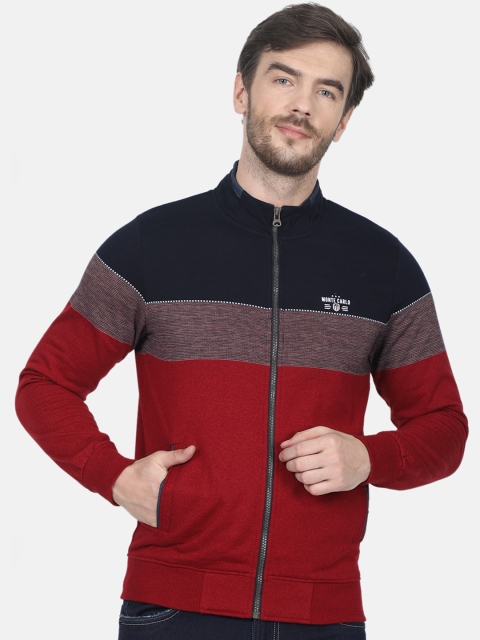 

Monte Carlo Men Maroon & Navy Blue Colourblocked Sweatshirt