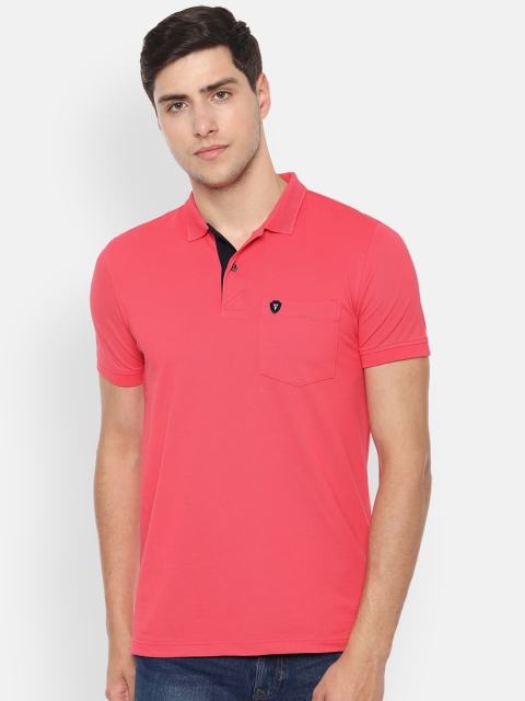 

Van Heusen Sport Men Pink Solid Polo Collar T-shirt