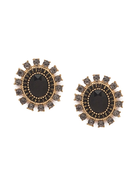 

Globus Black & Gold-Toned Handcrafted Oval Studs