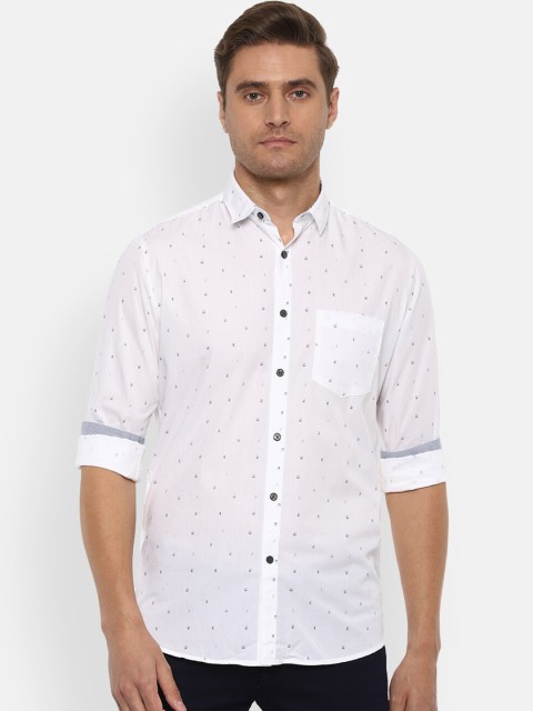 

Van Heusen Sport Men White Slim Fit Printed Casual Shirt