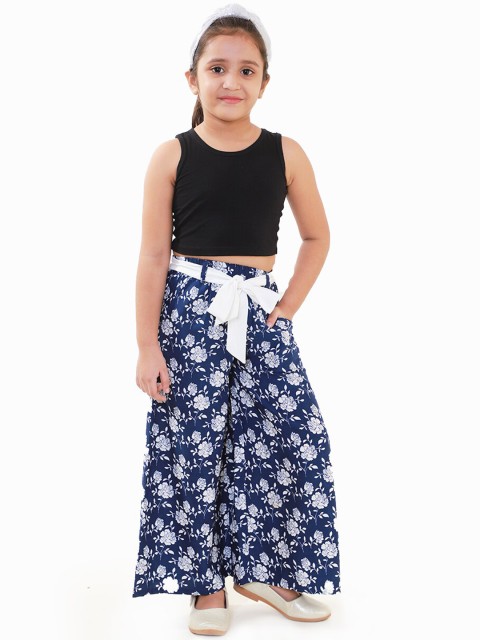 

naughty ninos Girls Navy Blue & Black Printed Clothing Set